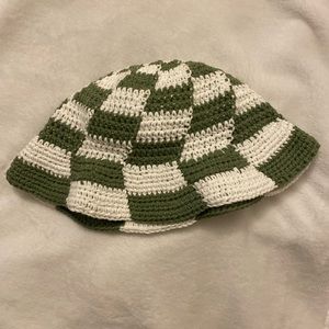 Checkered Crochet Bucket Hat